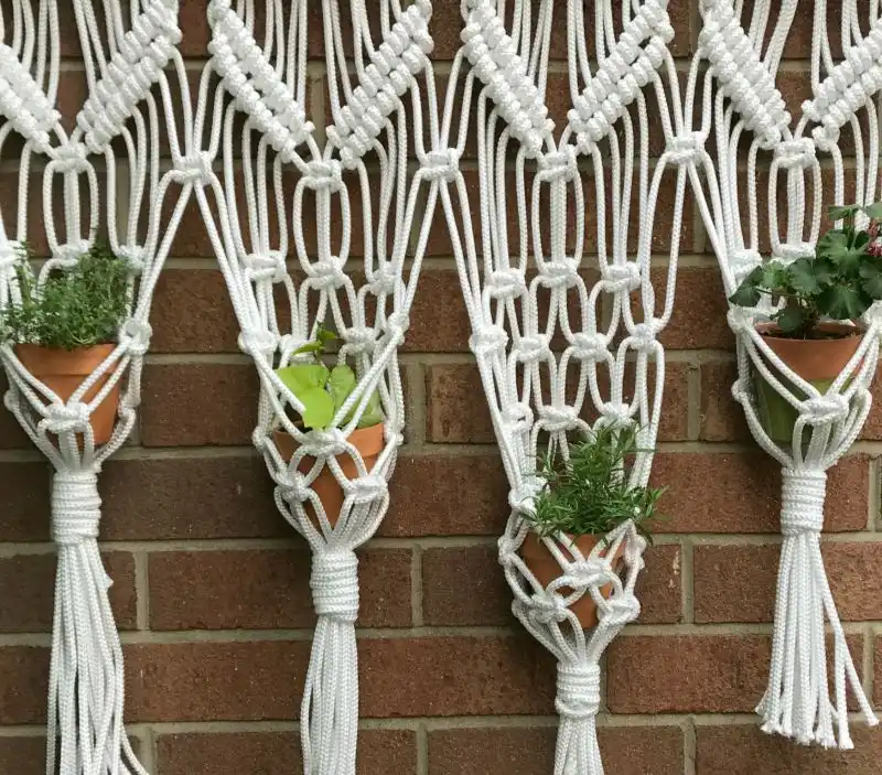 macrame wall hanging for herbs