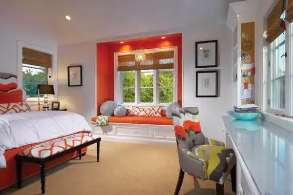 Master bedroom window seating