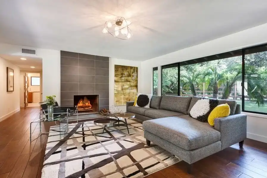 Mid century modern living room rambler style
