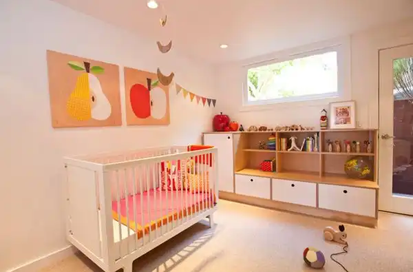 Midcentury furniture for nursery room wall art
