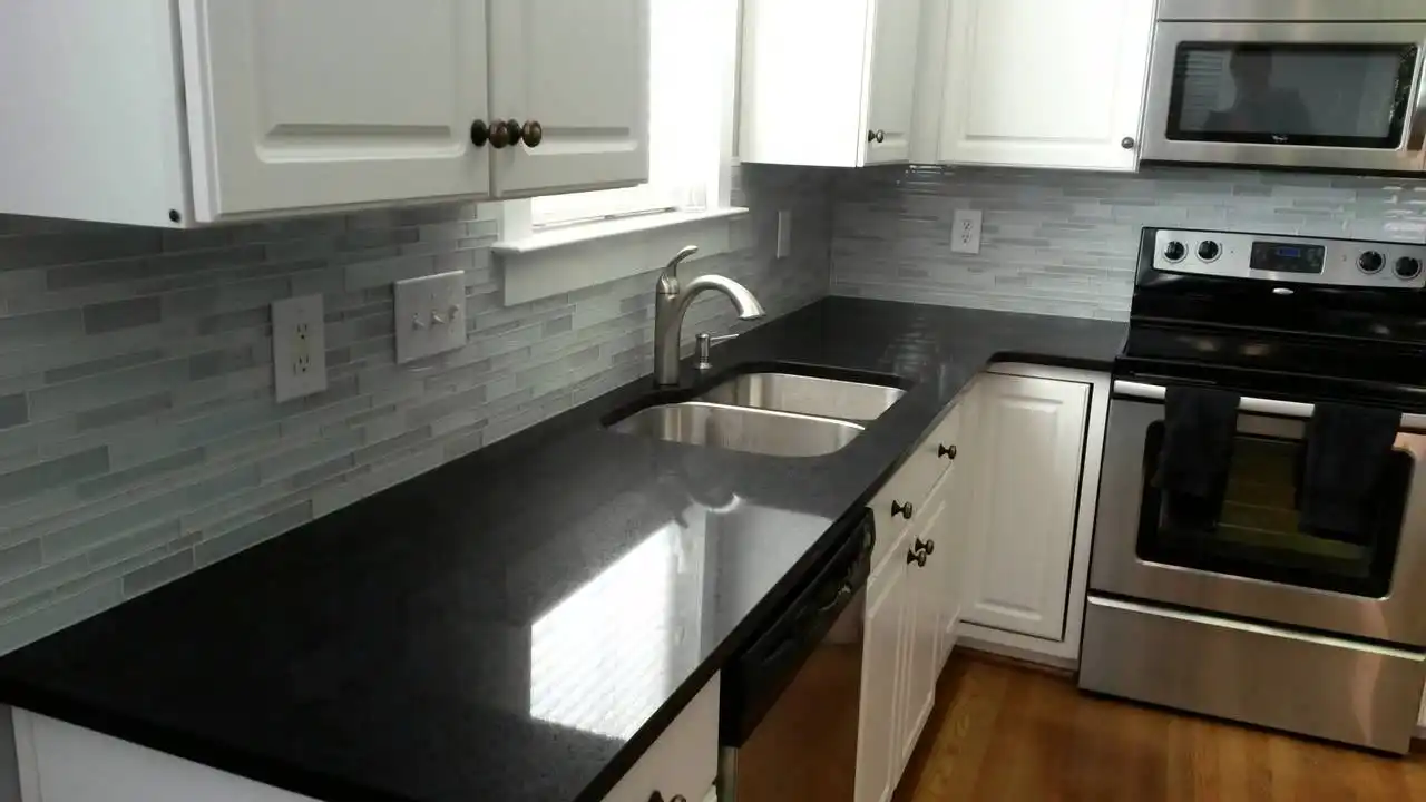 black colored quartz countertop