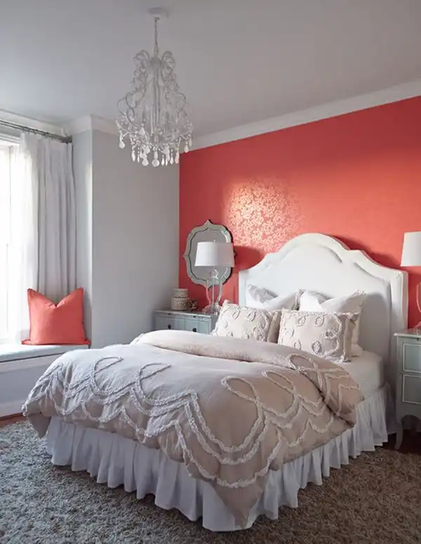 Mint shade for walls and accent coral wall