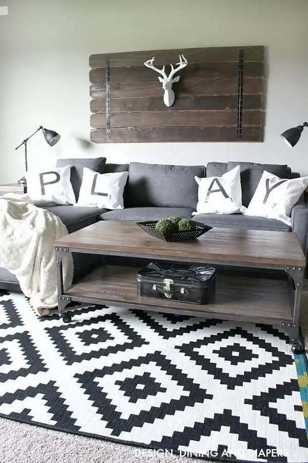 Modern living room with rustic style
