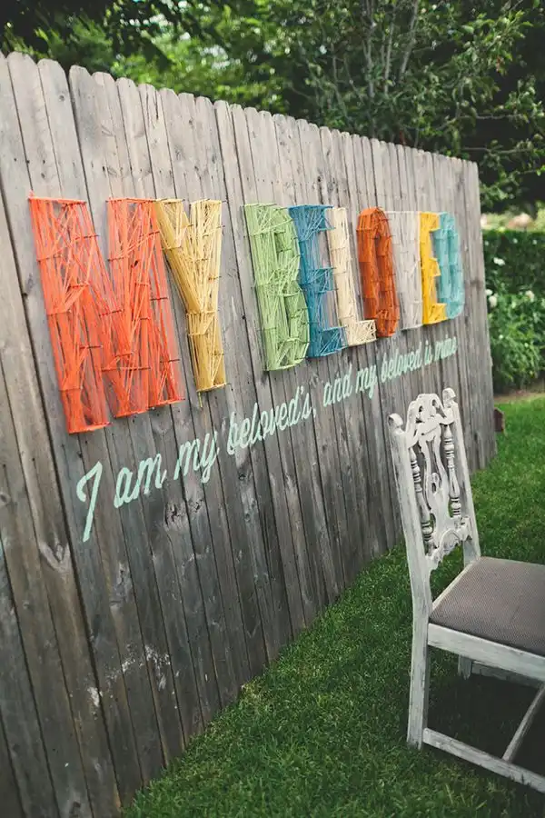 Modern wedding wall string art3