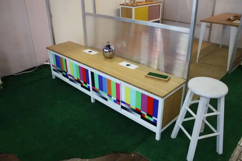 We first fell in love with Modify Furniture at IDS in Toronto this year. Designer Marci Klein -- a former pediatrician -- designs and builds the colorful and customizable polychrome pieces in her Connecticut studio.