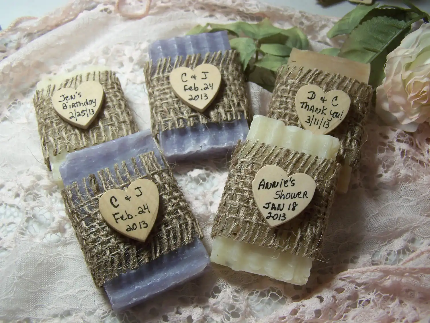 Natural soap bar favors