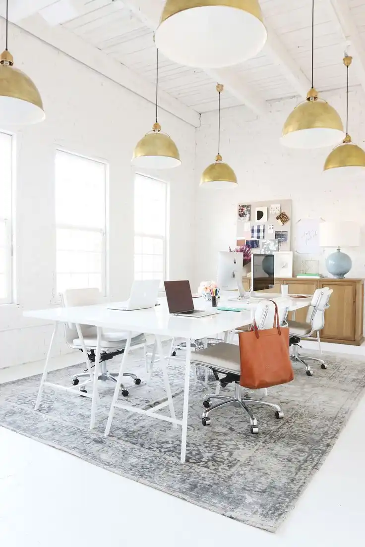 nordic-decor-with-gold-hanging-lamps-and-overdryed-rug