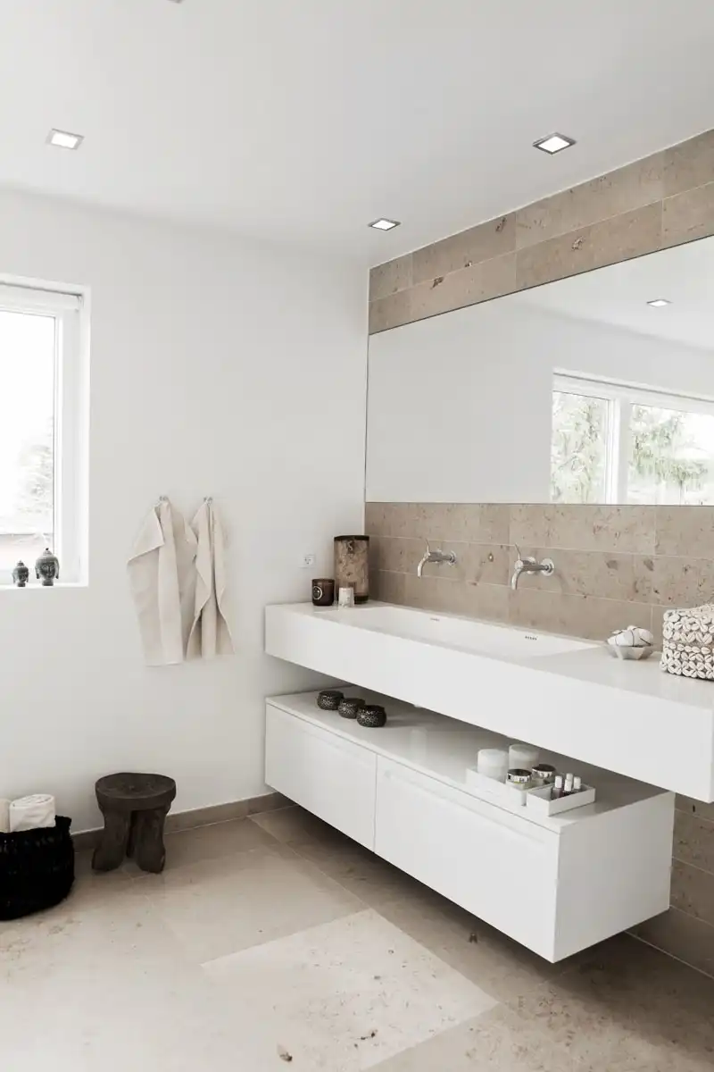 open shelf under sink