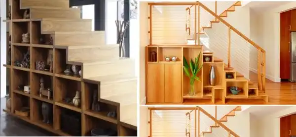 Open storage staircase