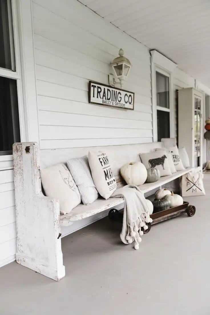 outdoor farmhouse bench