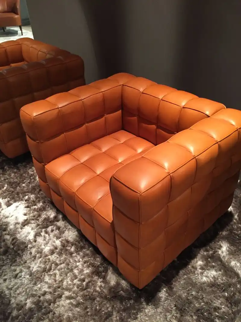oversized armchair in brown leather