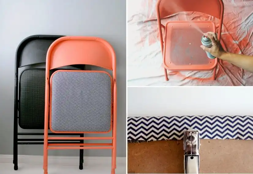 Paint the old furniture folding chairs