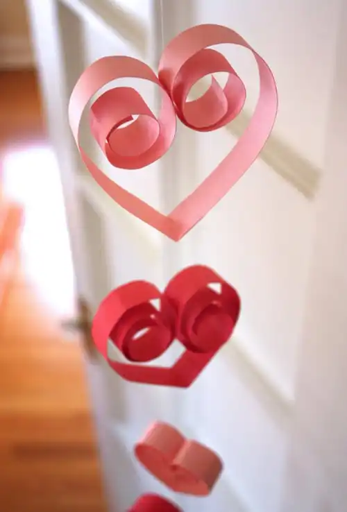 Paper heart garland
