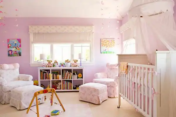 Pink princesses nursery room design