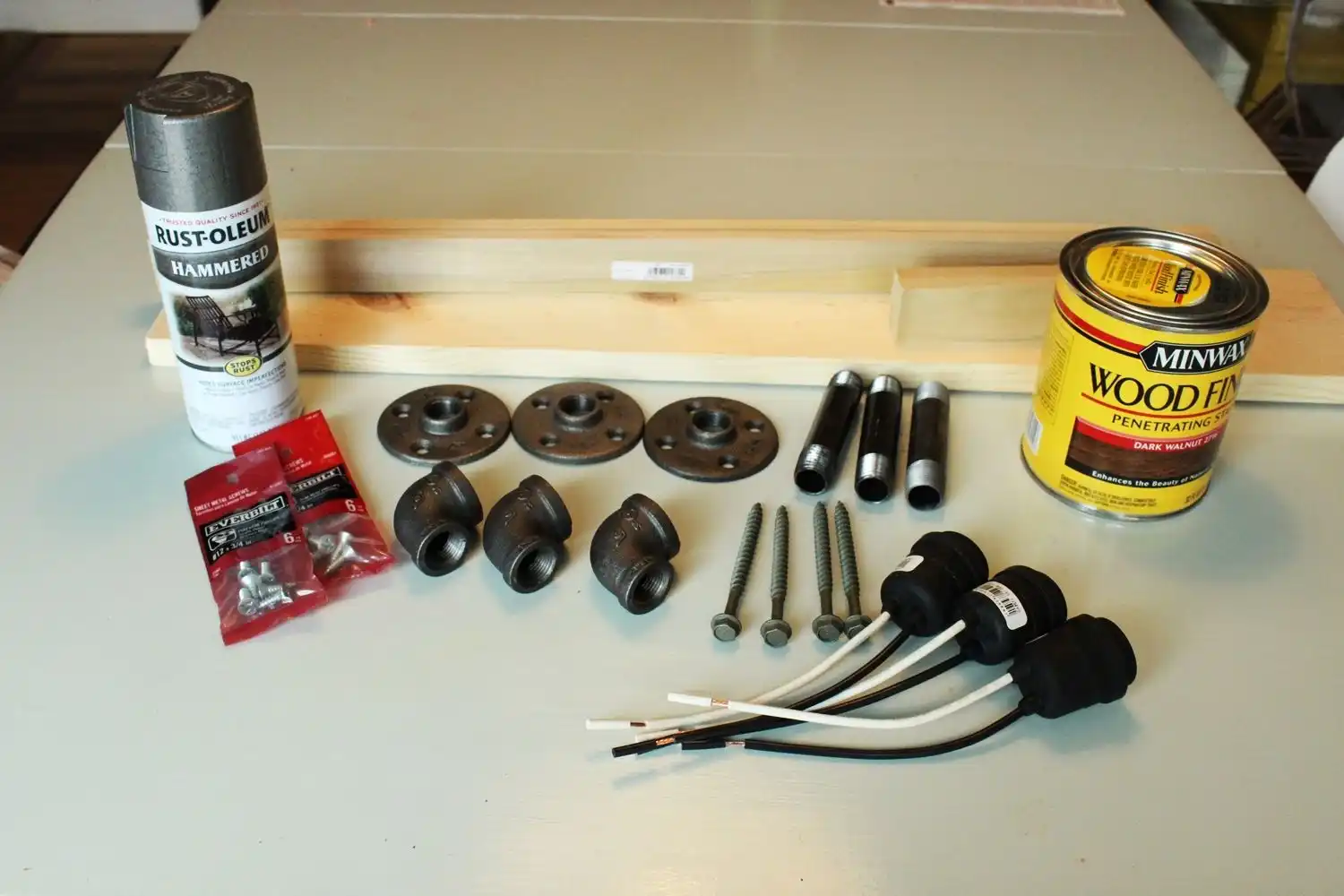 Prepare all materials for the industrial lighting project