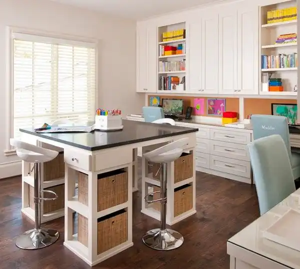 Four-Person Craft Table with Storage