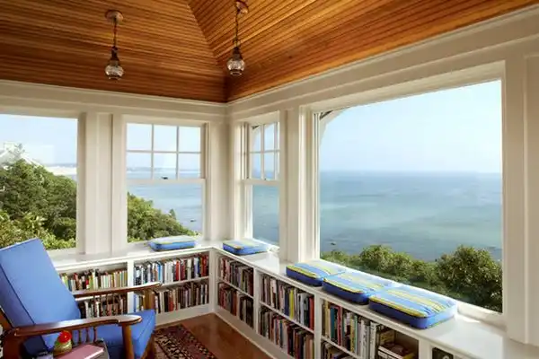 Reading room with a beautiful view
