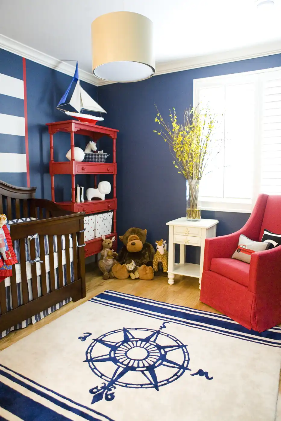 Red furniture for nursery room