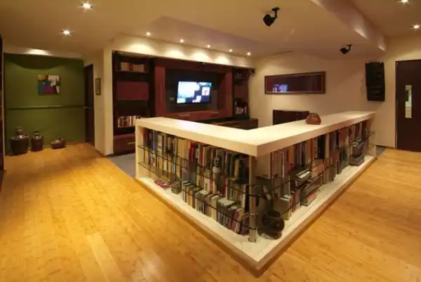 Room divider bookshelf