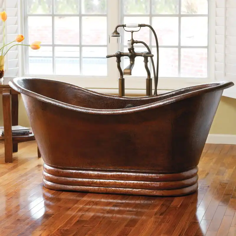 rustic chic copper bathtub