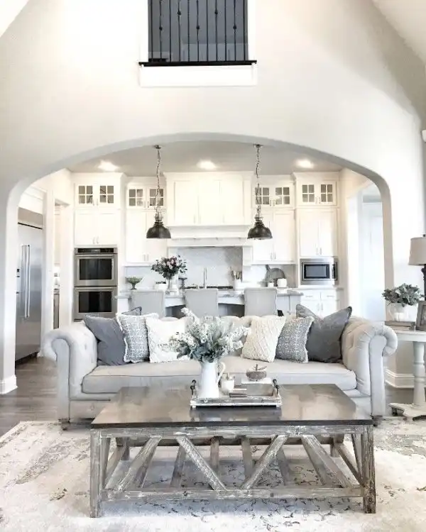 Rustic Living room with wehathered grey