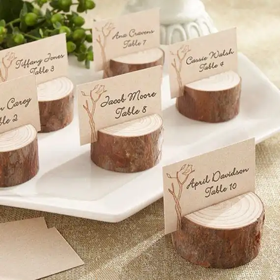 Mini tree stump card holders