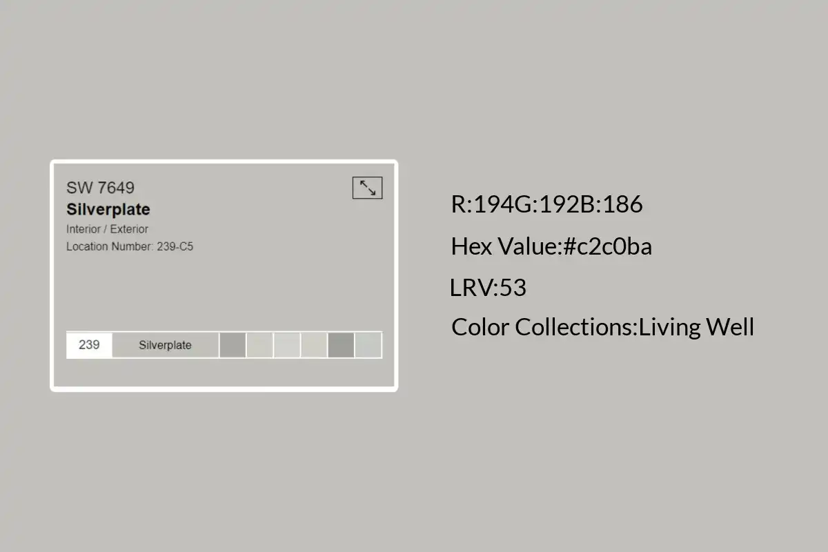 Sherwin Williams Silverplate Neutral Gray Paint Color