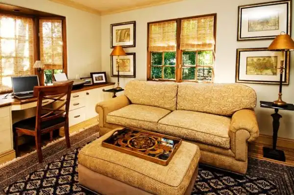 Simple living room work area