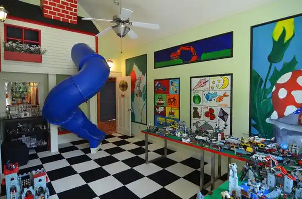Small playhouse with slide inside