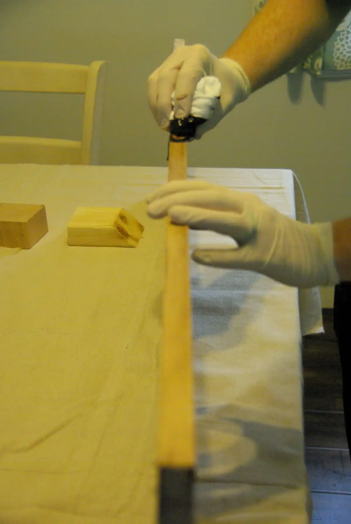Staining console table