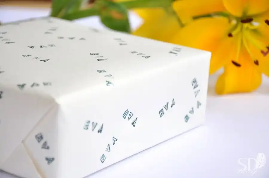 Stamp gift paper wrap