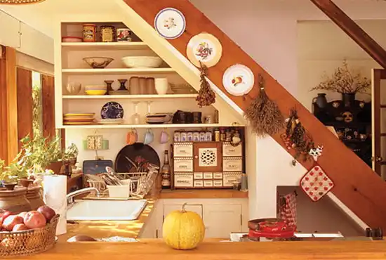 Storage ideas under stairs in kitchen5