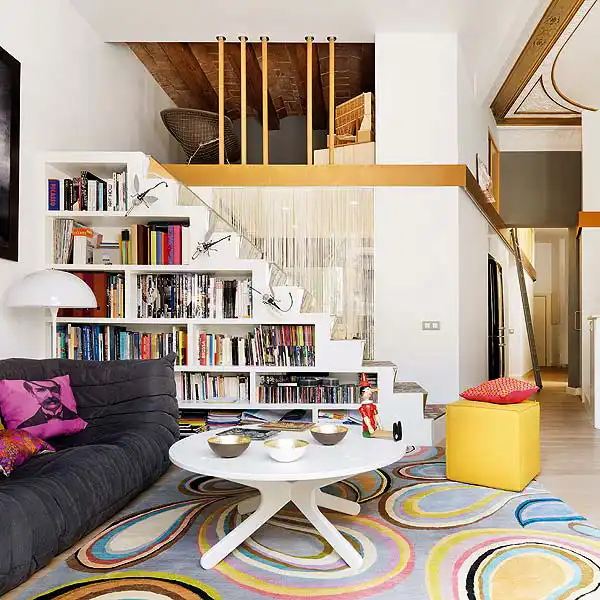 Storage ideas under stairs in livingroom2
