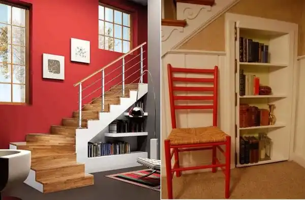 Storage stairs space rack shelves4