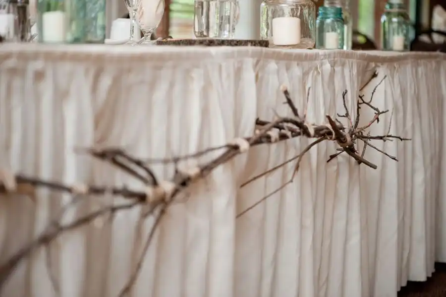 Tree branches as table decorations