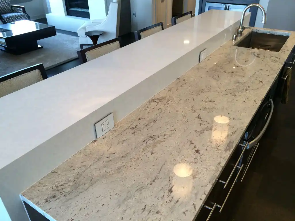 Taupe quartz countertops