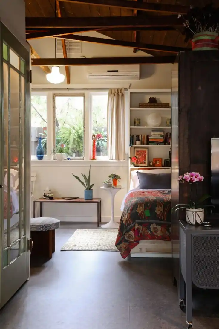 Tiny cottage garage conversion bedroom