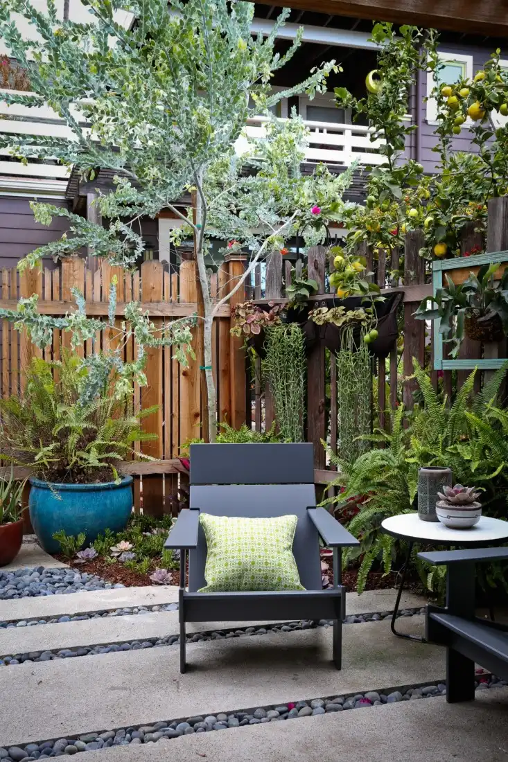 Tiny cottage garage conversion patio