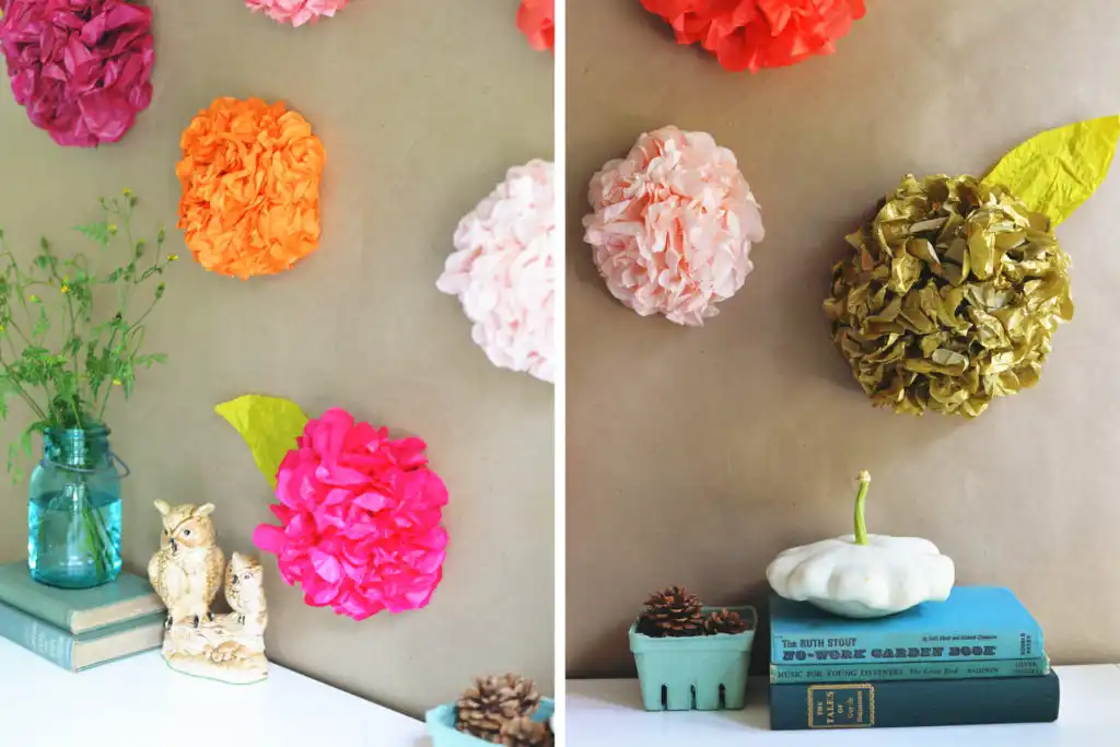 tissue paper floral backdrop