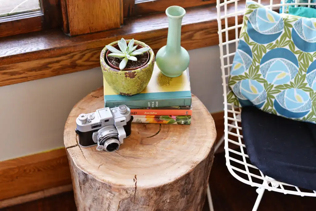 tree stump side table