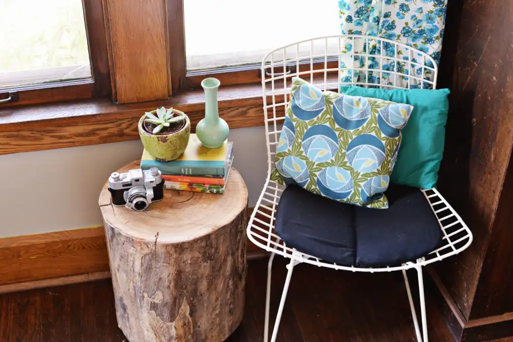 tree stump side table tutorial