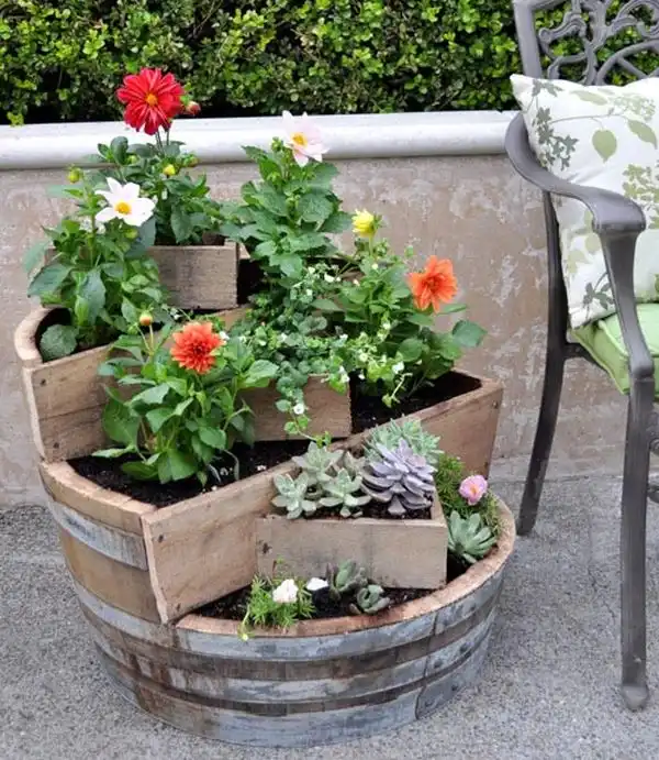Turn a wine barrel into a planter