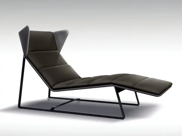 Upholstered leather lounge chair