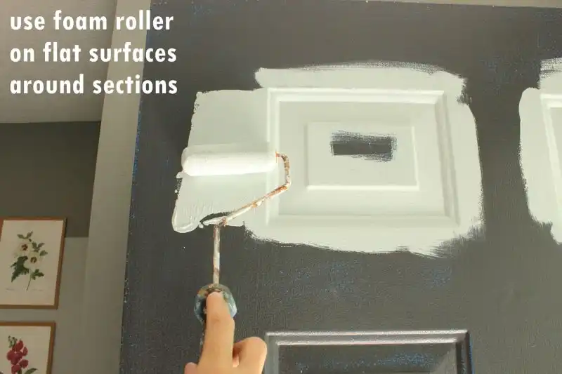 use foam roller on flat surface around sections