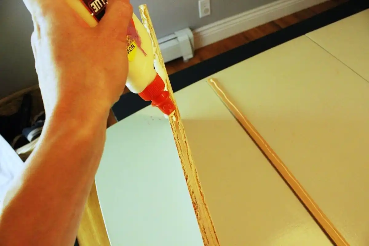 use wood glue to attach the trim