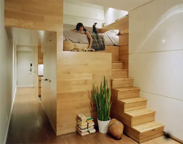 Very tiny loft studio design
