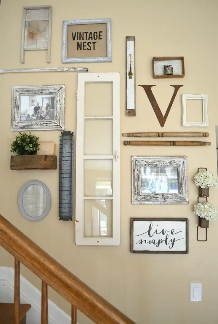 vintage farmhouse gallery wall