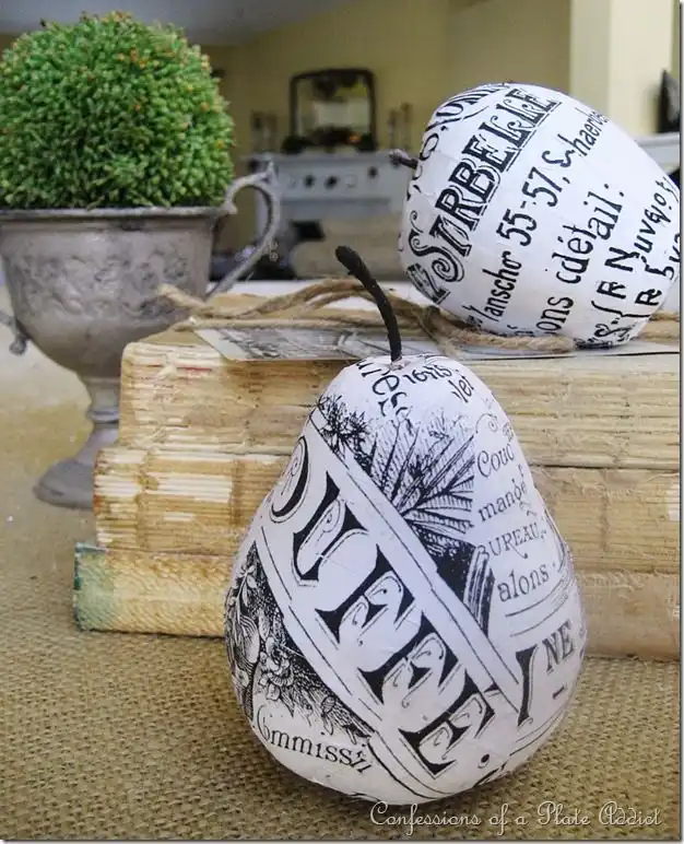 Vintage french script fruit