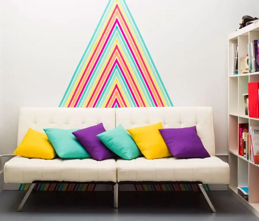 Washi tape triangle wall decoration