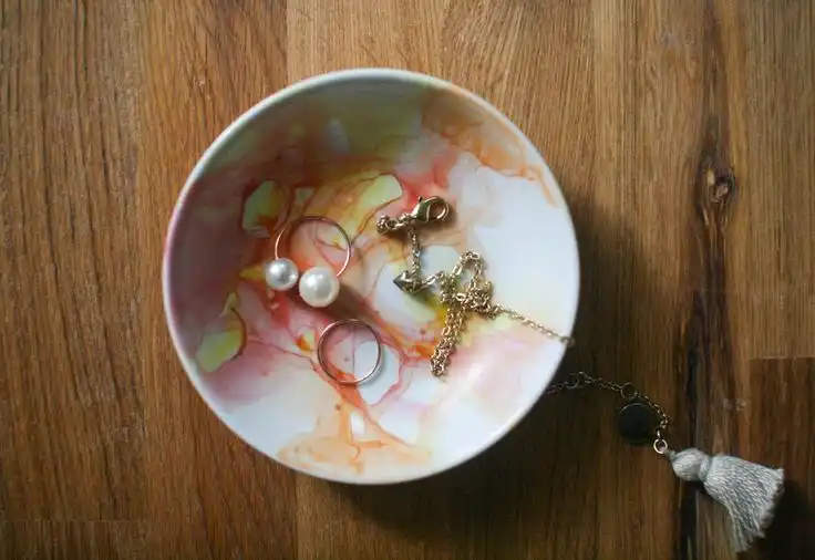 watercolor jewelry dish